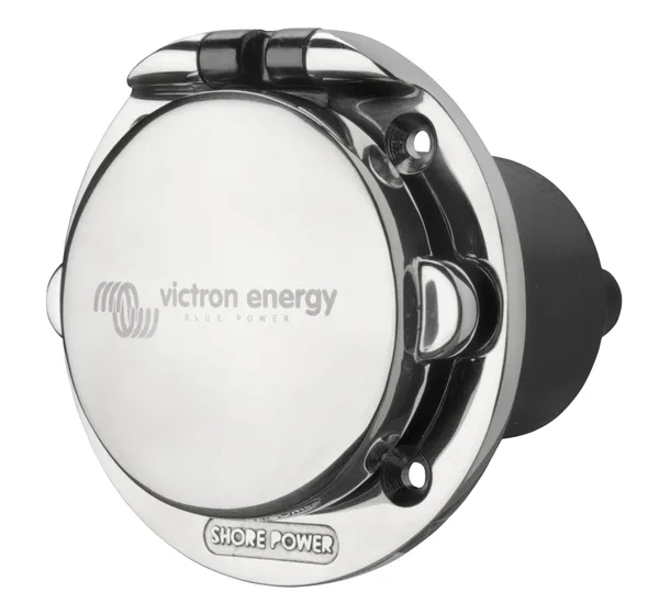 Power Inlet stainless with cover 16A/250Vac (2p/3w) - imagine 2