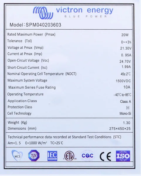 Solar Panel 20W-36 cells Mono 275x450x25mm series 4c