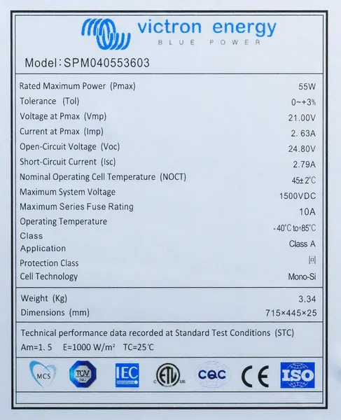 Solar Panel 55W-36 cells Mono 715x445x25mm series 4c